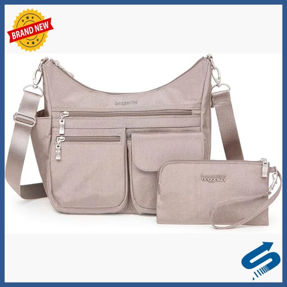 Lightweight Nylon Crossbody Hobo Bag with RFID Protection and Adjustable Strap